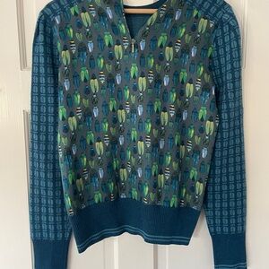Tory Burch beetle sweater large silk side